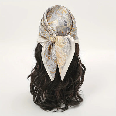 Floral Satin Wrap Scarf