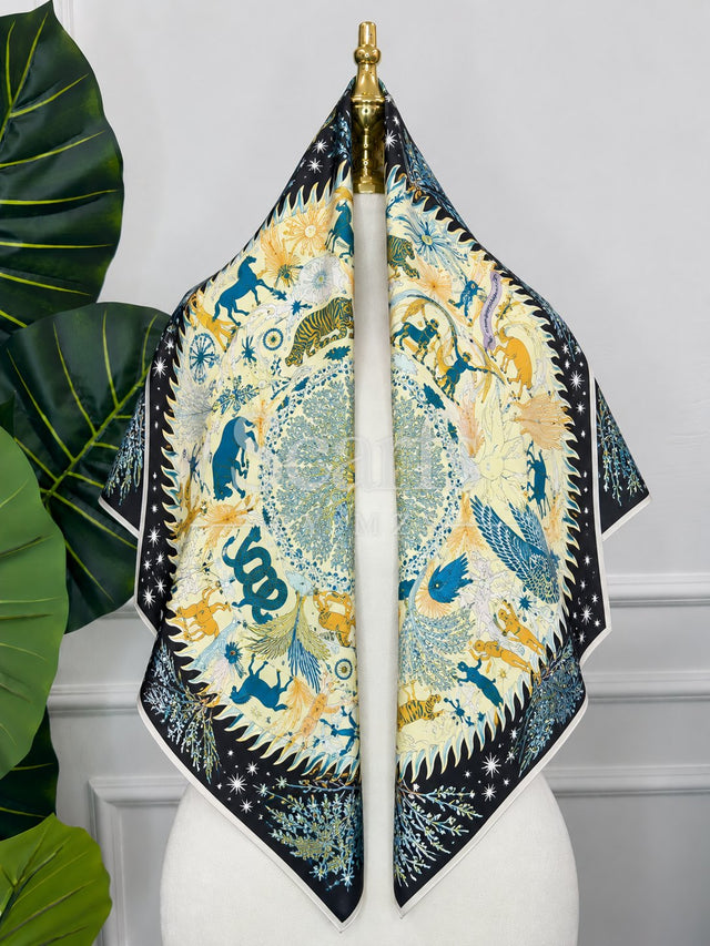 Midnight Menagerie Silk Scarf