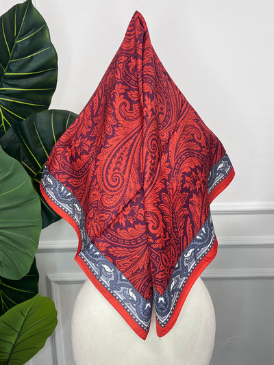 Red Paisley Classic Square Scarf