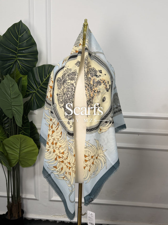 Pale Blue Equestrian Ribbon Scarf, 130cm