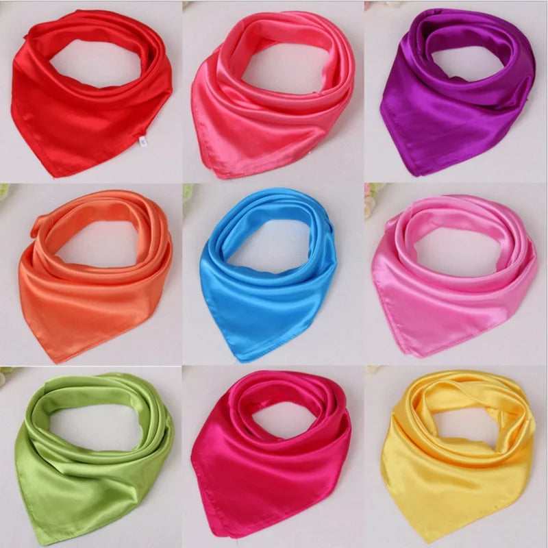 Solid Silk Square Scarf, 130cm