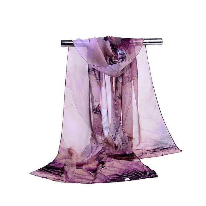 Floral Chiffon Wrap Scarf, 160cm