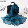 Solid Elegant Chiffon Square Scarf