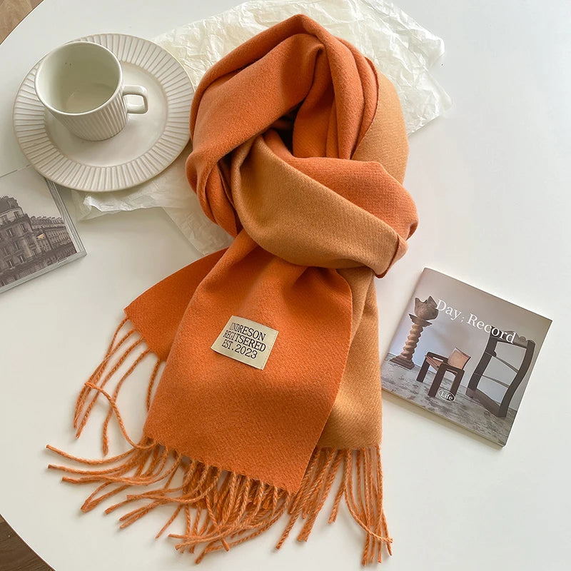 Solid Shawl Cashmere Scarf