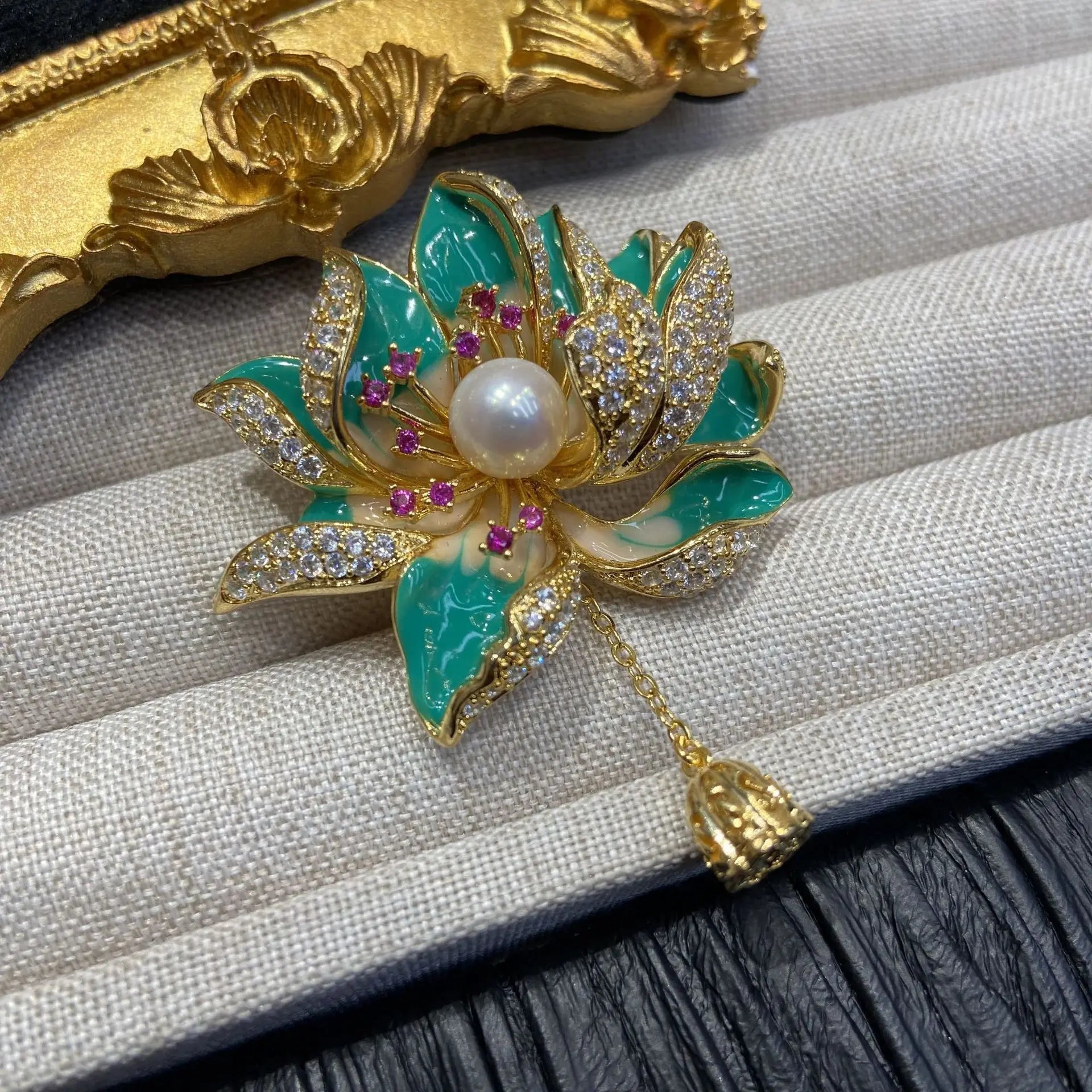 Crystal Elegant Enamel Brooch