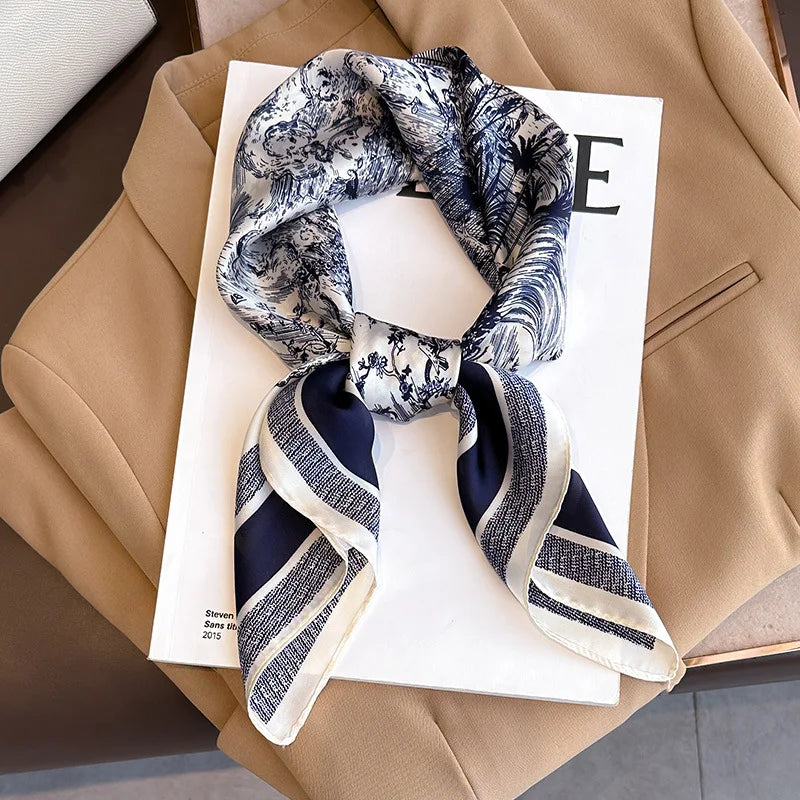 Floral Neckerchief Silk Scarf