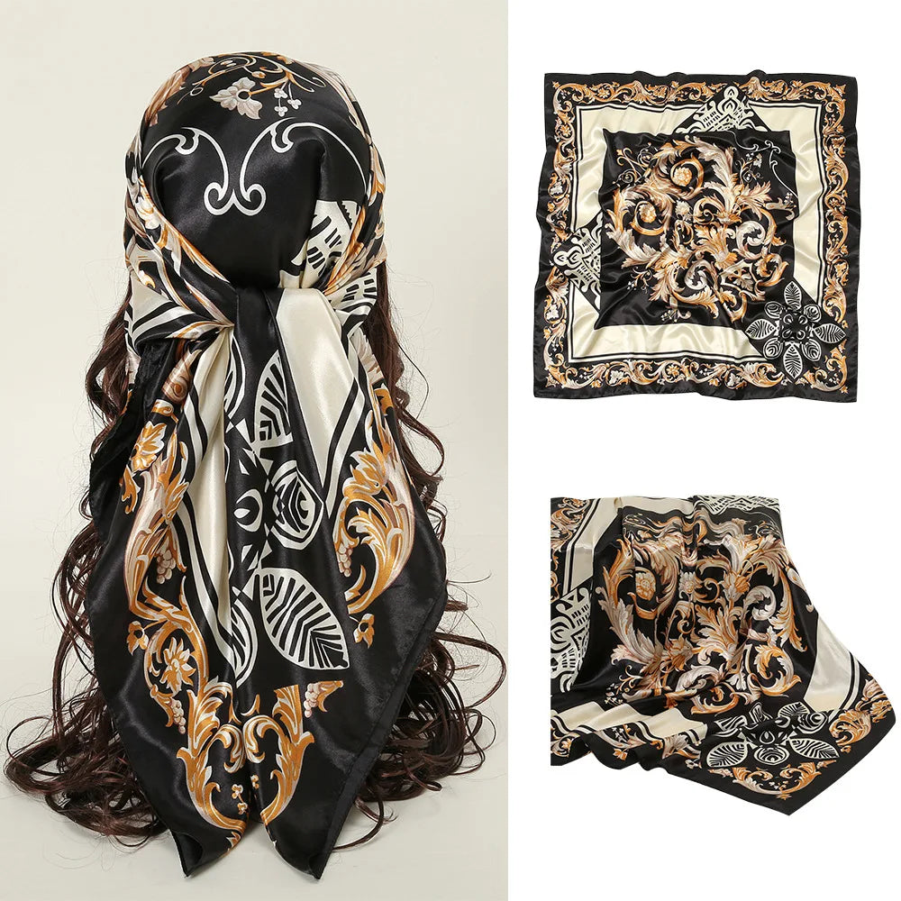Bandana Silk Classic Scarf, 90cm