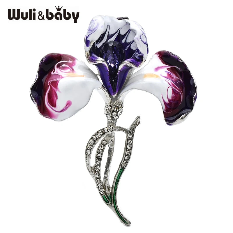 Floral Elegant Enamel Brooch