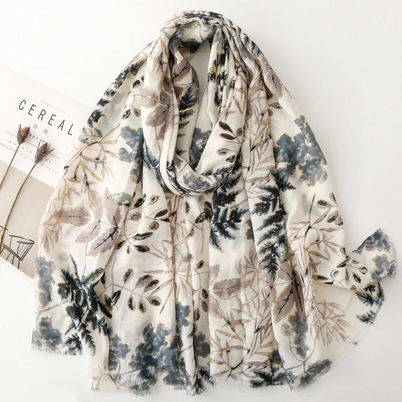 Floral Wrap Cotton Scarf