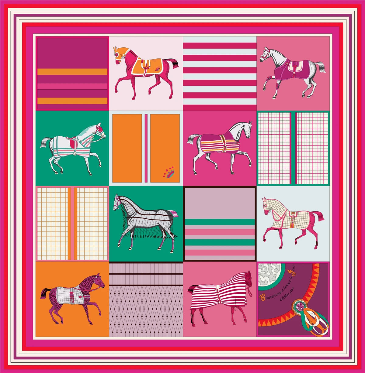 Bandana Silk Scarf, 90cm