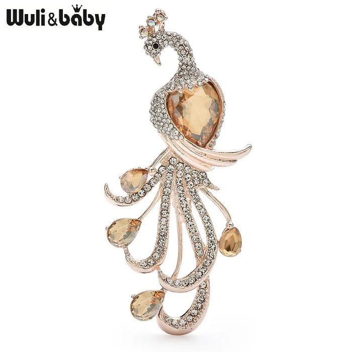 Bird Crystal Brooch
