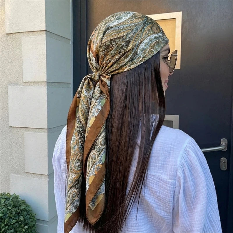 Bandana Silk Classic Scarf, 90cm