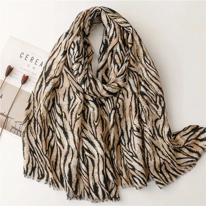 Animal Print Wrap Scarf