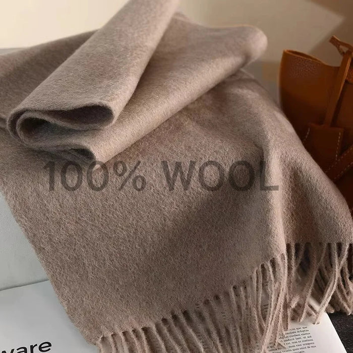 Solid Shawl Cashmere Scarf