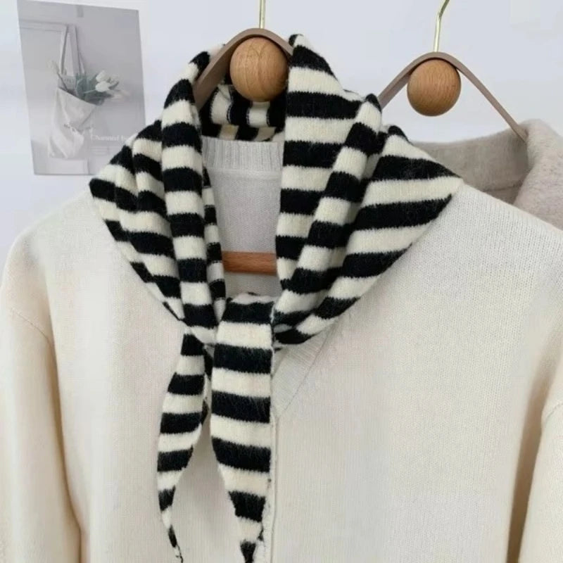 Striped Bandana Wool Scarf