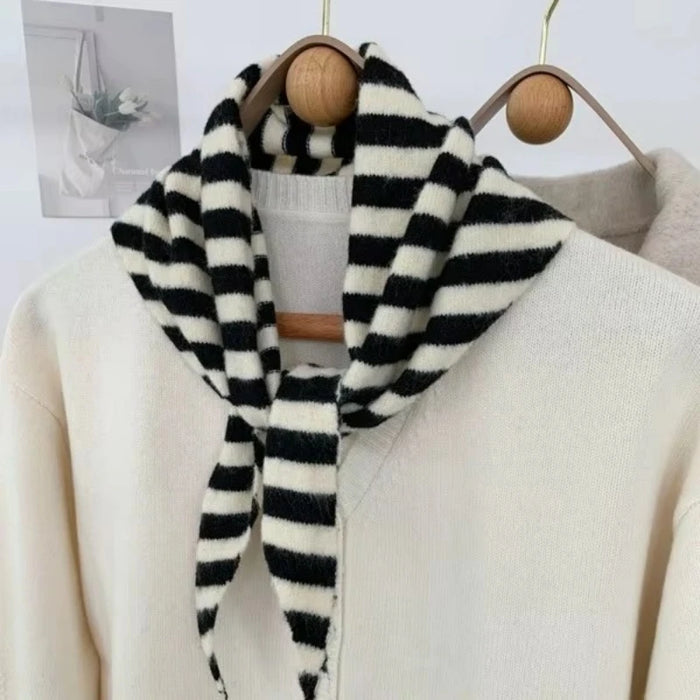 Striped Wool Bandana Scarf