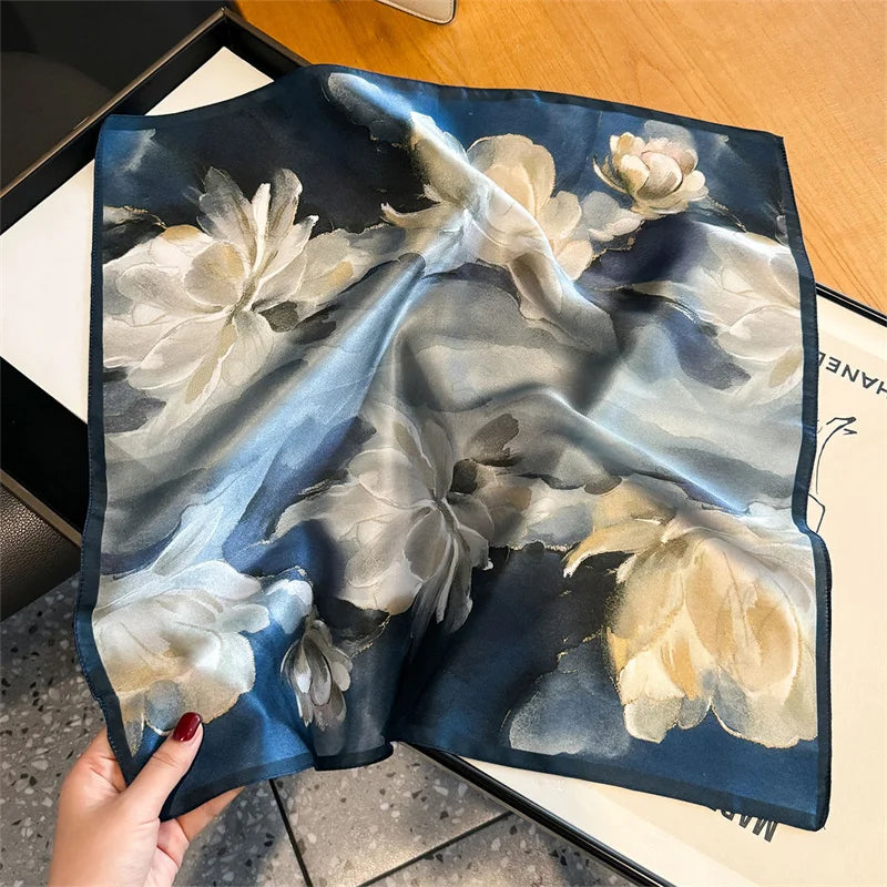 Oil Painting Hair Silk Scarf, 53cm