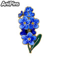 Floral Enamel Signature Brooch