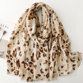 Leopard Shawl Cotton Scarf, 88cm