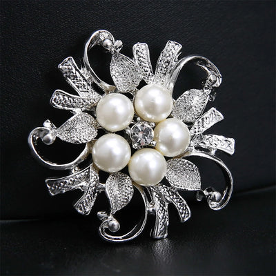 Flower Pearl Lapel Pin Brooch