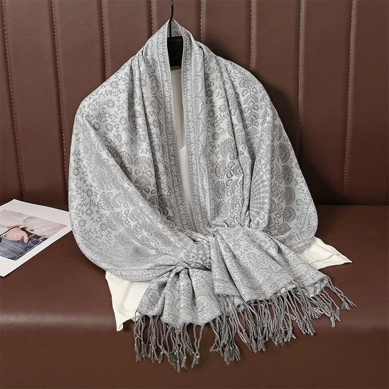 Paisley Shawl Cashmere Scarf, 70cm