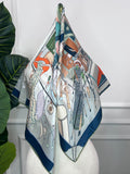 Blue Cityscape Silk Scarf — Scarfs by MZS