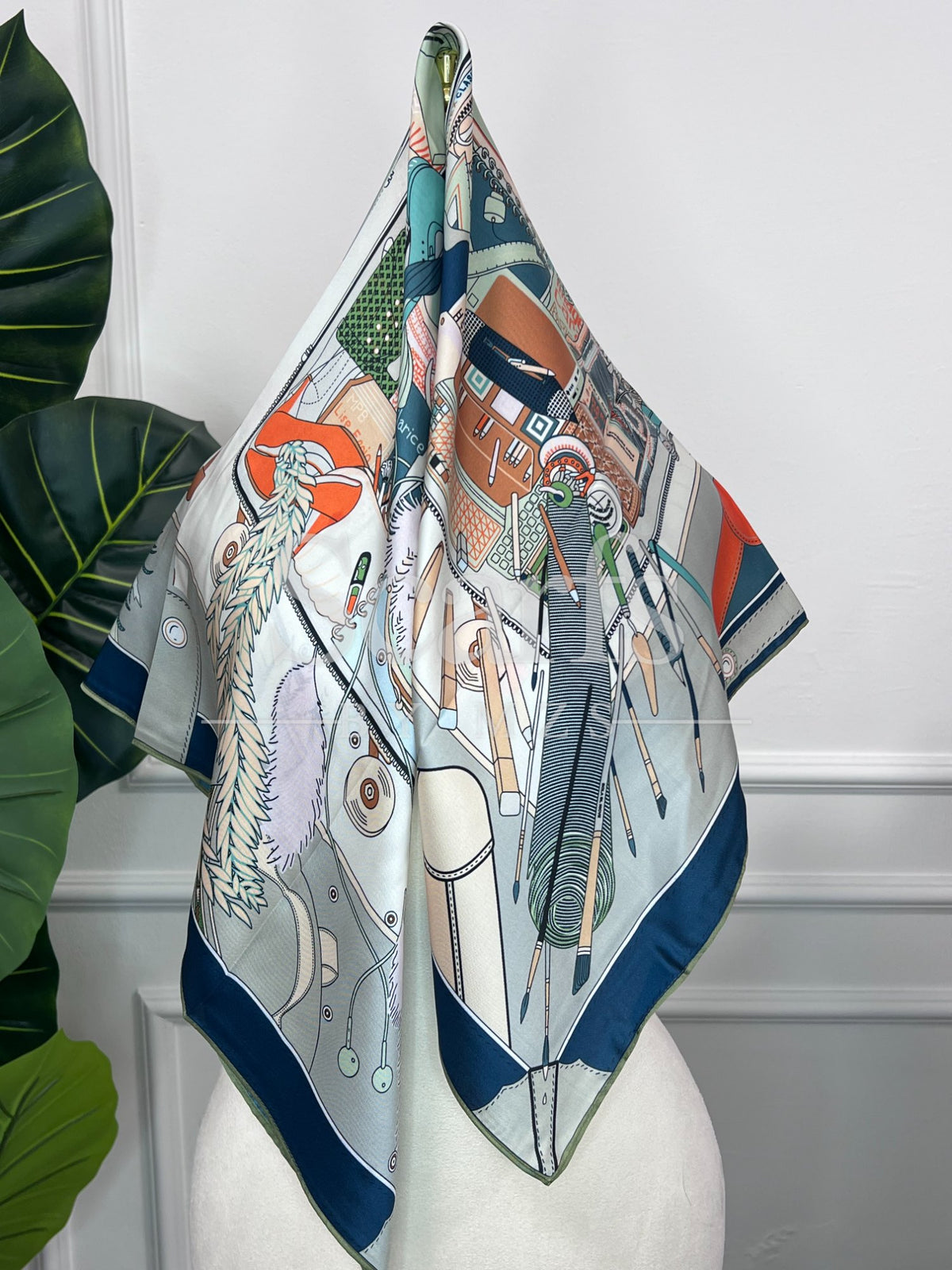 Blue Cityscape Silk Scarf — Scarfs by MZS