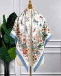Blue Wildflower Dragonfly Scarf, 130cm — Scarfs by MZS