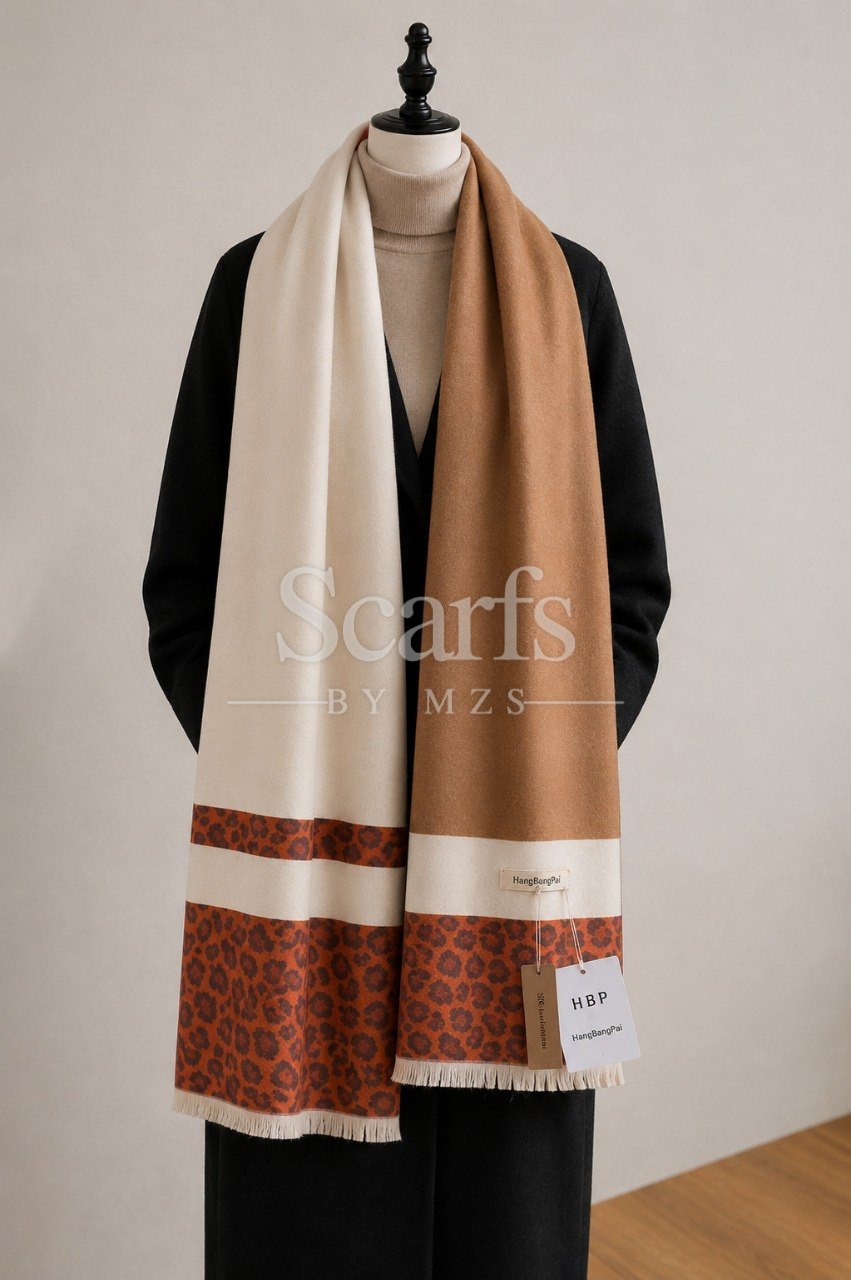 Camel & Paisley Cashmere Wrap — Scarfs by MZS
