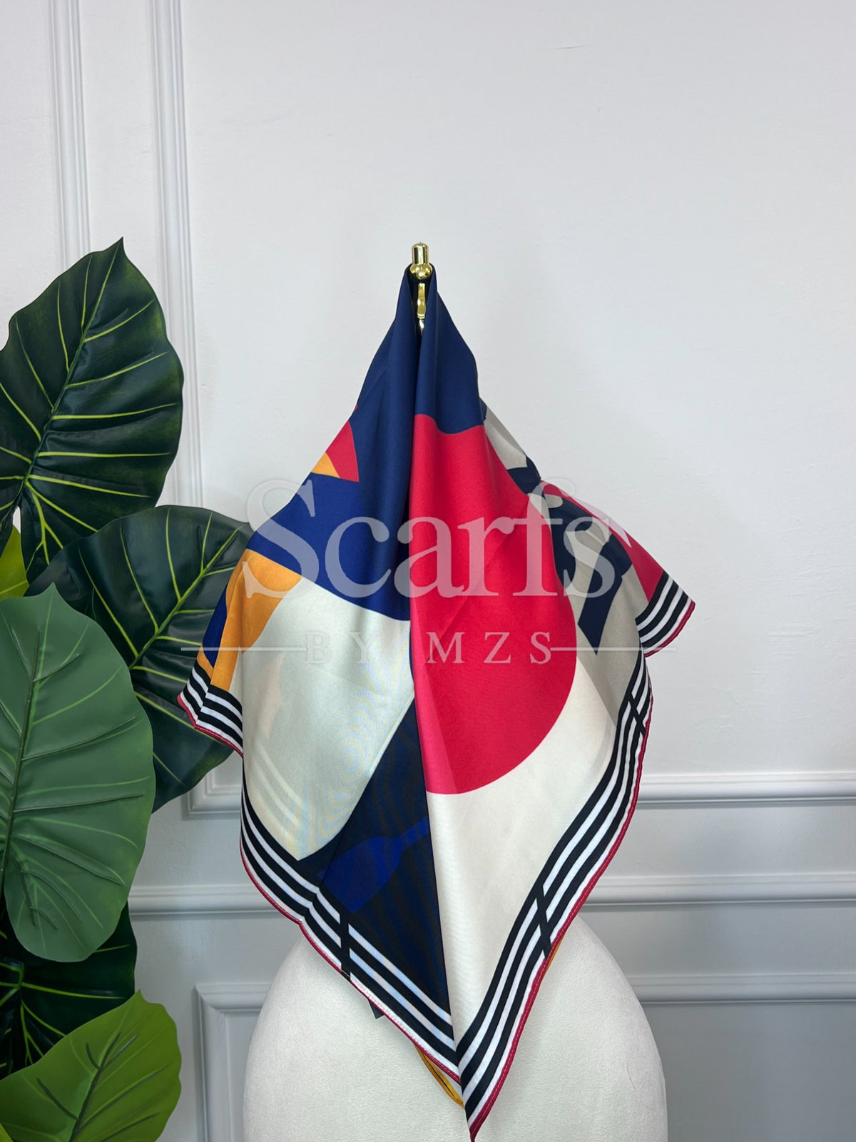 Champagne Floral Silk Scarf — Scarfs by MZS