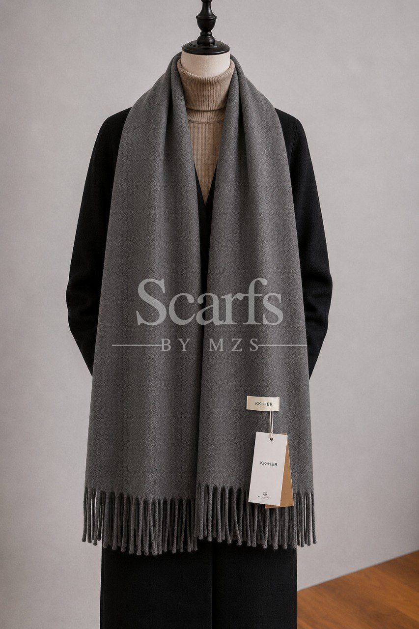 Charcoal Cashmere Scarf — Scarfs by MZS