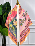 Coral Mixed Bloom Scarf, 130cm — Scarfs by MZS