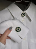 Emerald Green Crystal Flower Brooch — Scarfs by MZS