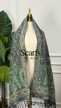 Forest Green Paisley Cashmere Wrap — Scarfs by MZS