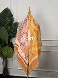 Golden Floral Mosaic Scarf, 130cm — Scarfs by MZS
