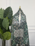 Green Moroccan Tile Cashmere Wrap — Scarfs by MZS