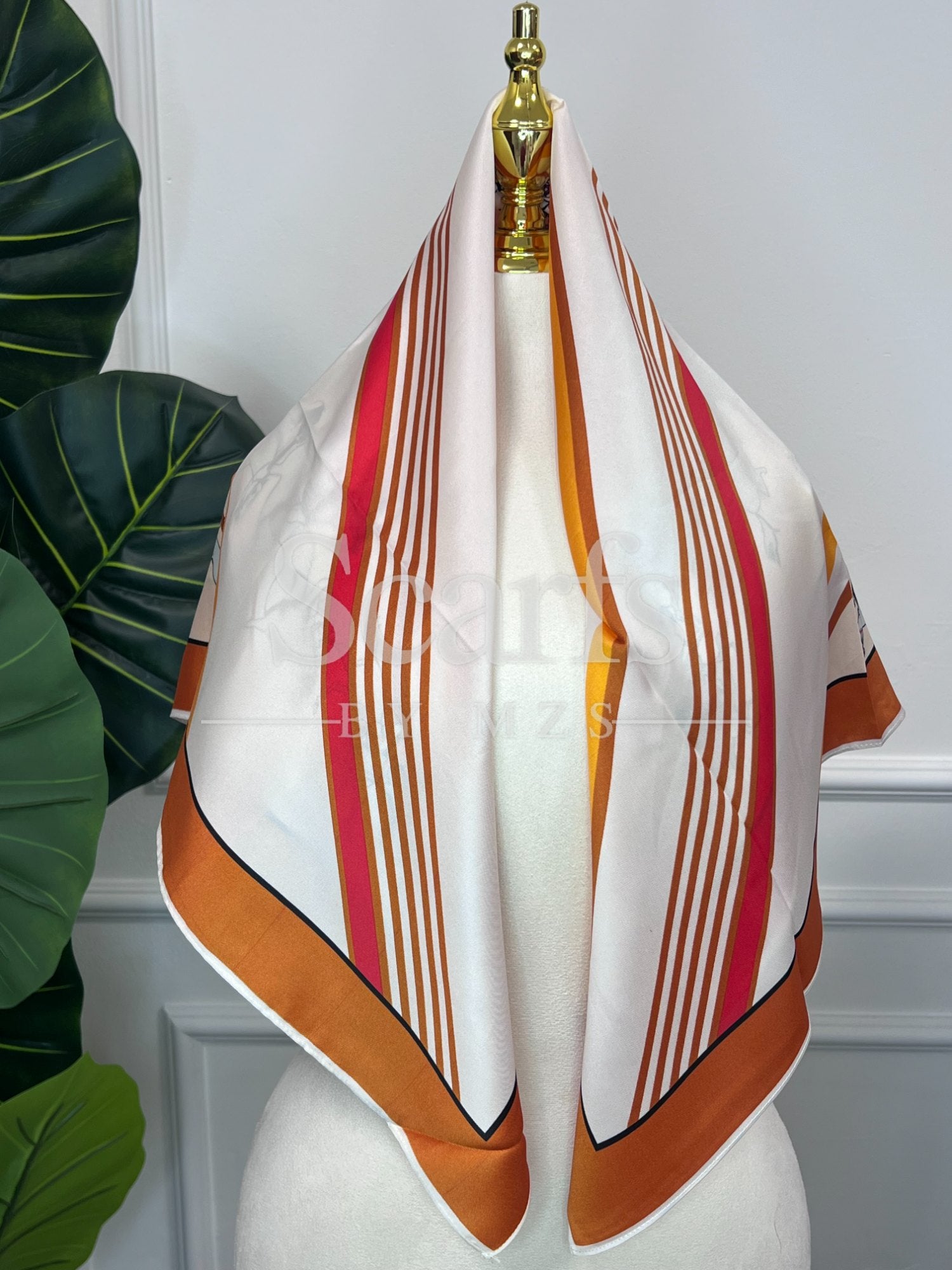 Ivory Fashion Sketch Silk Scarf — Scarfs by MZS