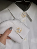 Ivory Pearl Blossom Brooch — Scarfs by MZS