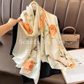 Ivory Rose Garden Scarf, 180cm — Scarfs by MZS