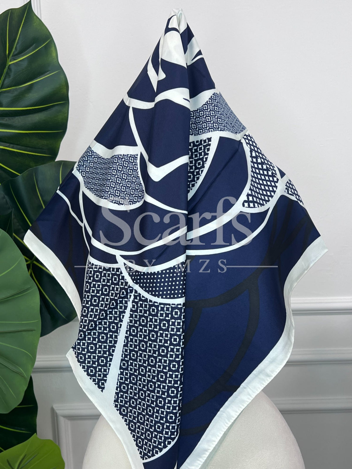 Ivory Toile Silk Scarf, 90cm — Scarfs by MZS
