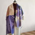 Lilac Geometric Cashmere Wrap — Scarfs by MZS