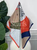 Monochrome Botanical Silk Scarf, 90cm — Scarfs by MZS