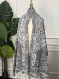 Monochrome Paisley Lace Cashmere Wrap — Scarfs by MZS