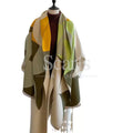 Olive Abstract Cashmere Wrap — Scarfs by MZS