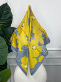 Olive Houndstooth Silk Scarf, 90cm — Scarfs by MZS