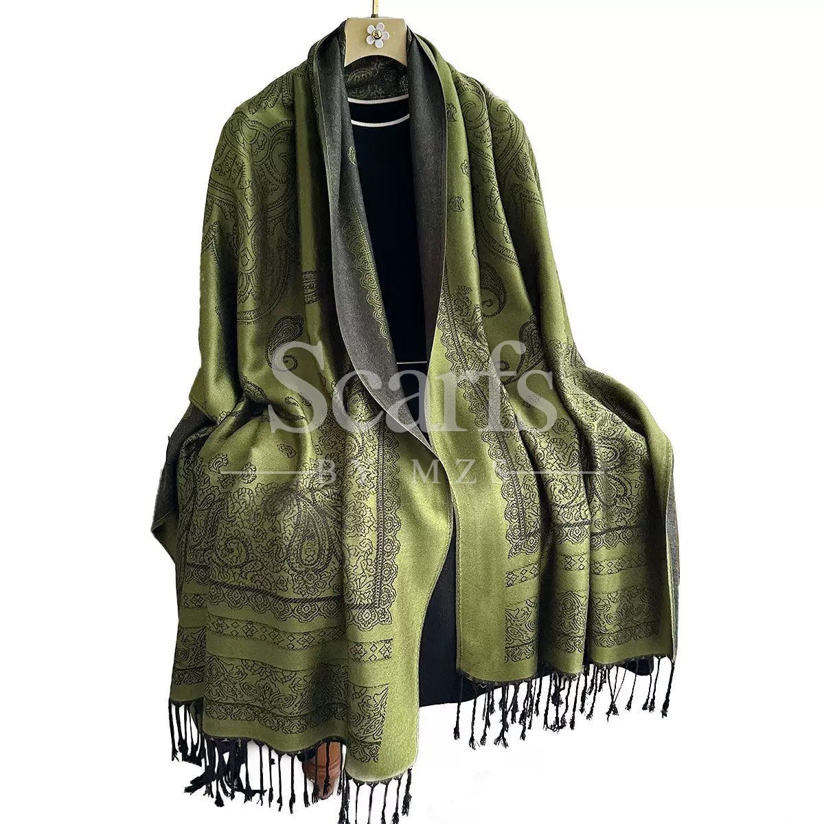 Olive Paisley Shawl — Scarfs by MZS