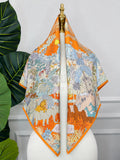 Orange Safari Story Silk Scarf — Scarfs by MZS