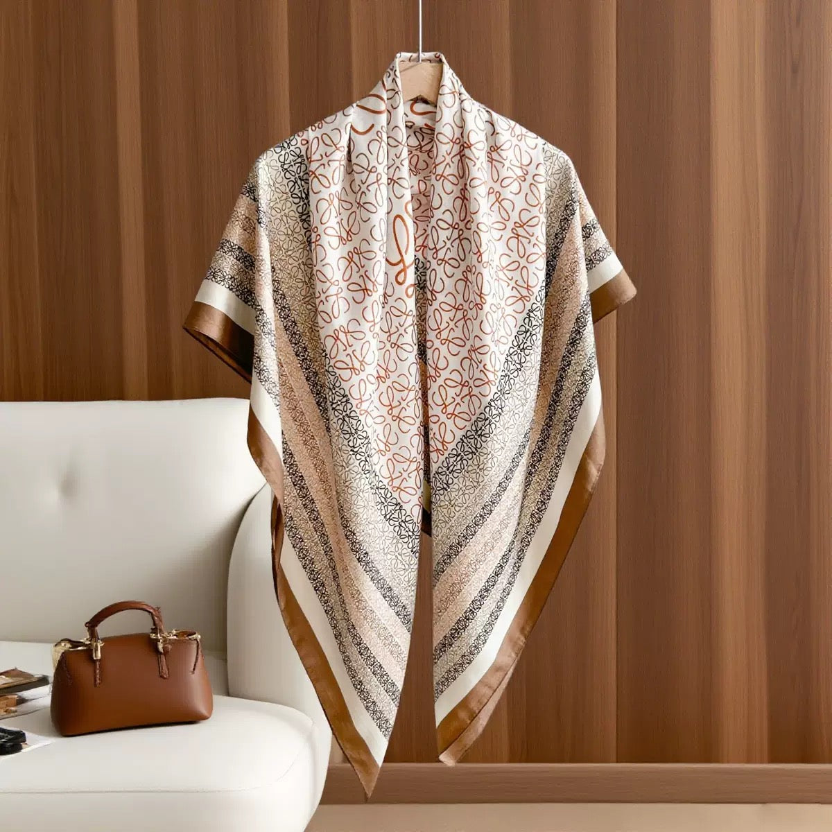 Taupe Paisley Wrap Scarf
