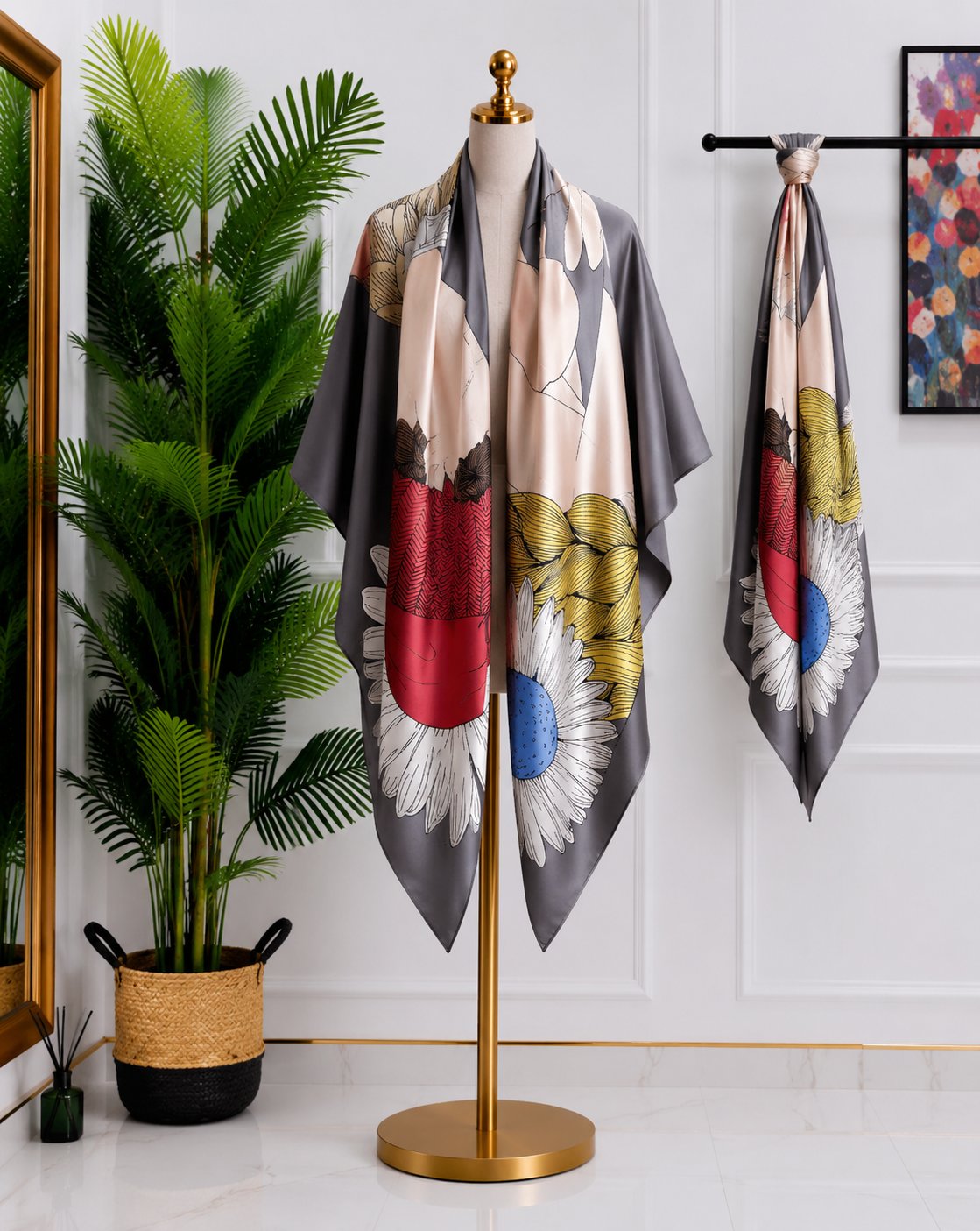 Blush Botanical Scarf, 130cm — Scarfs by MZS