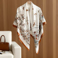 Cream Bird Print Wrap Scarf
